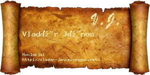 Vladár János névjegykártya