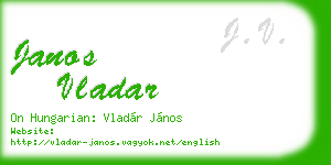 janos vladar business card